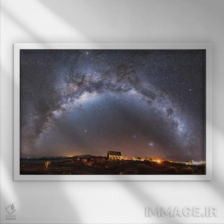 تابلو کلیسای تکاپو یک، نیوزیلند اثر دایسوکه اوئهماتسو - نمای قابدار سفید