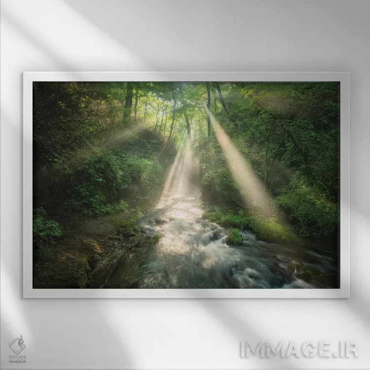 تابلو تابستان در ژاپن بیست و چهارم اثر دایسوکه اوئهماتسو - نمای قابدار سفید