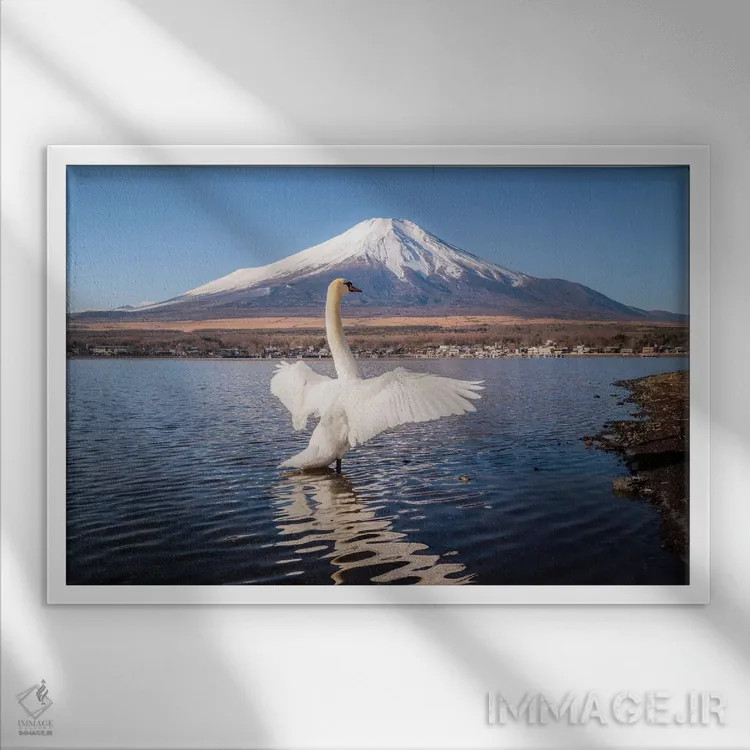 تابلو کوه فوجی یک اثر دایسوکه اوئهماتسو - نمای قابدار سفید