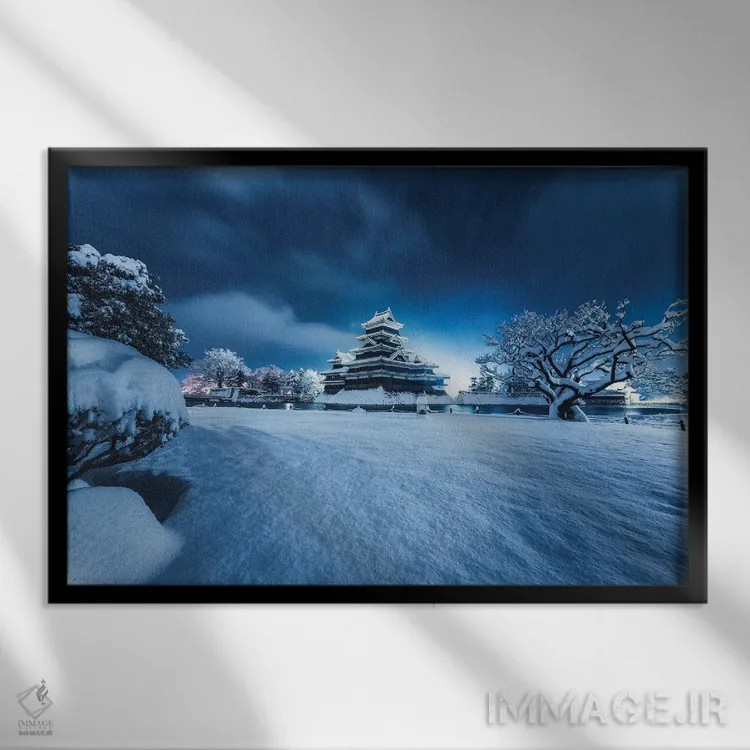 تابلو قلعه ماتسوموتو پنج (ژاپن) اثر دایسوکه اوئهماتسو - نمای قابدار مشکی