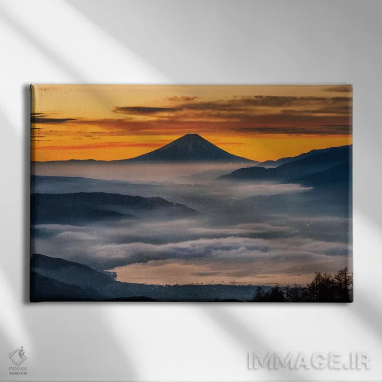 تابلو کوه فوجی چهارده اثر دایسوکه اوئهماتسو - نمای روبهرو روی دیوار