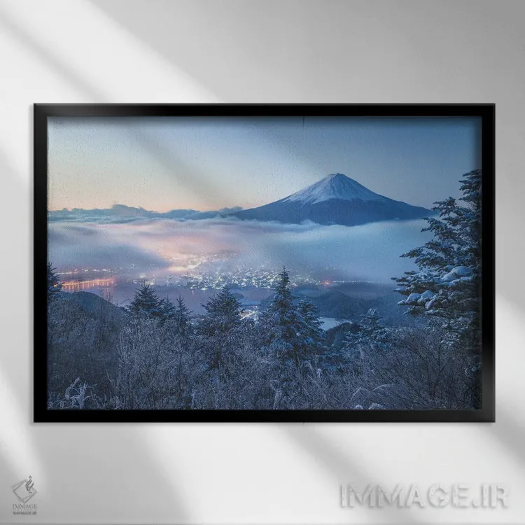 تابلو کوه فوجی هفت اثر دایسوکه اوئهماتسو - نمای قابدار مشکی