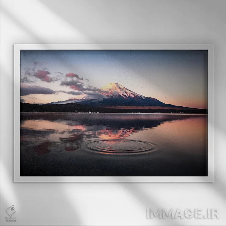 تابلو کوه فوجی دو اثر دایسوکه اوئهماتسو - نمای قابدار سفید