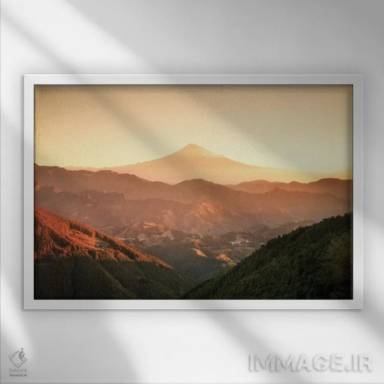 تابلو کوه فوجی سه اثر دایسوکه اوئهماتسو - نمای قابدار سفید