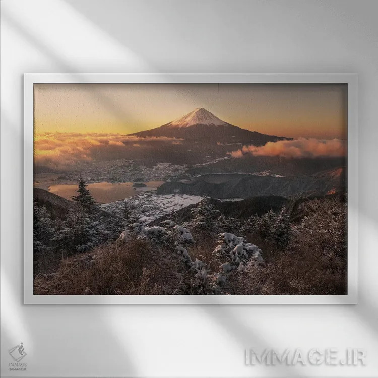 تابلو کوه فوجی شش اثر دایسوکه اوئهماتسو - نمای قابدار سفید