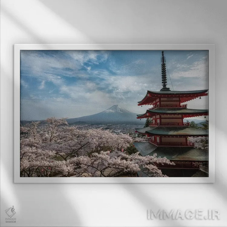 تابلو کوه فوجی سیزده اثر دایسوکه اوئهماتسو - نمای قابدار سفید