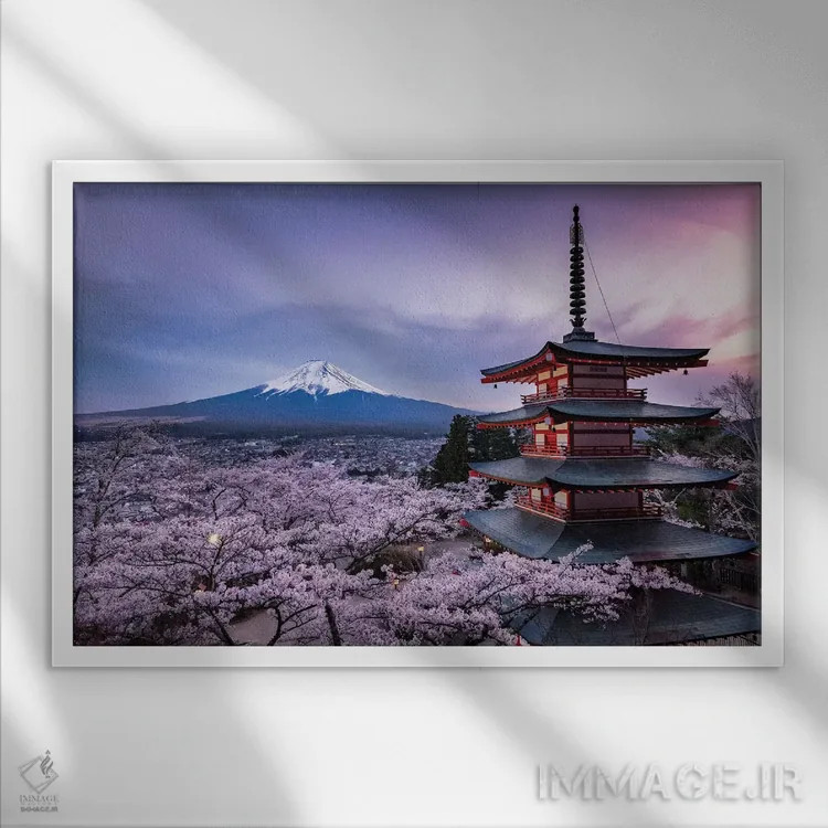 تابلو کوه فوجی پانزده اثر دایسوکه اوئهماتسو - نمای قابدار سفید