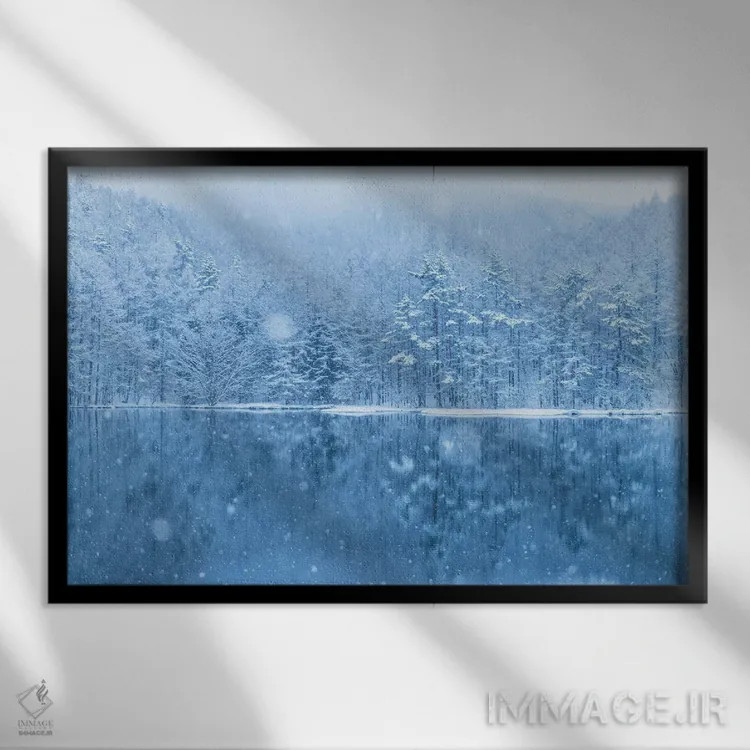 تابلو زمستان در ژاپن سه اثر دایسوکه اوئهماتسو - نمای قابدار مشکی