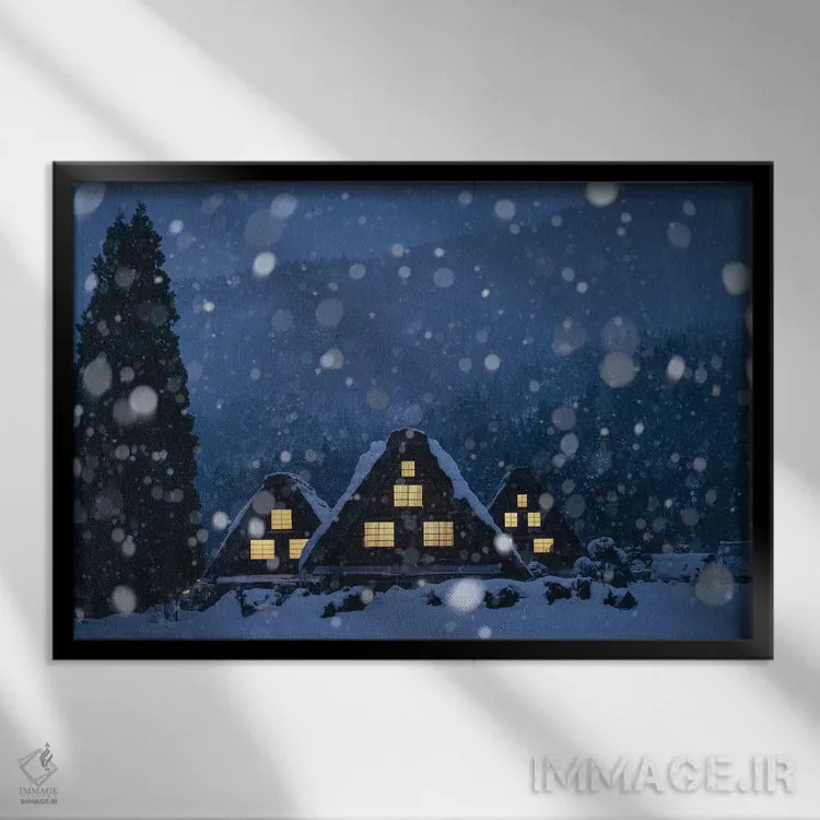 تابلو زمستان در ژاپن چهار اثر دایسوکه اوئهماتسو - نمای قابدار مشکی