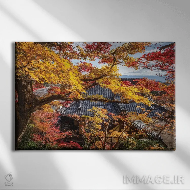 تابلو پاییز در ژاپن بیست و چهارم اثر دایسوکه اوئهماتسو - نمای روبهرو روی دیوار