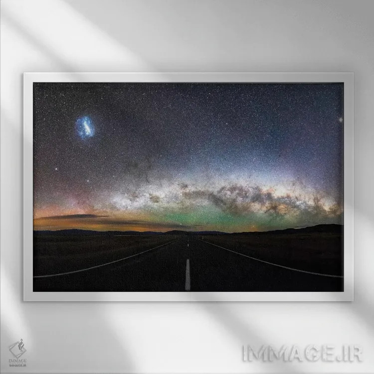 تابلو راه شیری تکاپو، نیوزیلند اثر دایسوکه اوئهماتسو - نمای قابدار سفید