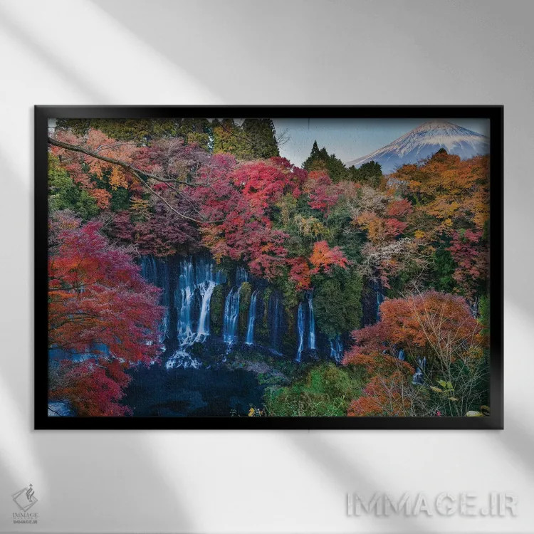 تابلو پاییز در ژاپن نه اثر دایسوکه اوئهماتسو - نمای قابدار مشکی