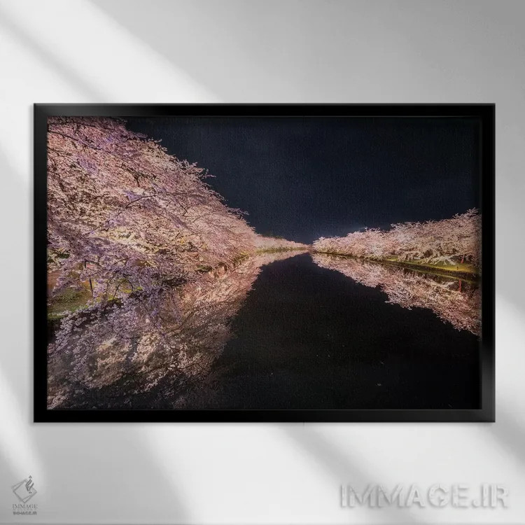 تابلو بهار در ژاپن سیزده اثر دایسوکه اوئهماتسو - نمای قابدار مشکی