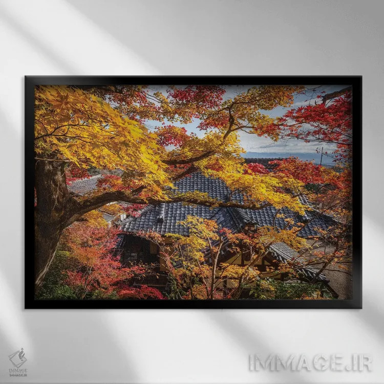 تابلو پاییز در ژاپن بیست و چهارم اثر دایسوکه اوئهماتسو - نمای قابدار مشکی