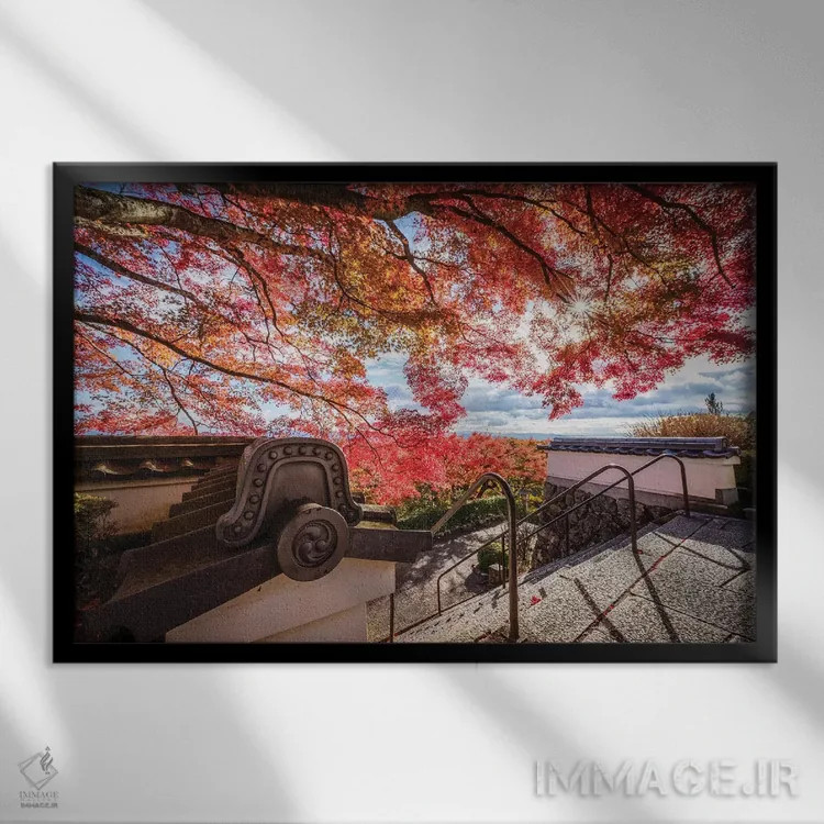 تابلو پاییز در ژاپن بیست و سوم اثر دایسوکه اوئهماتسو - نمای قابدار مشکی