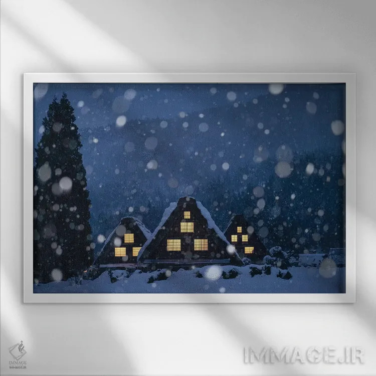 تابلو زمستان در ژاپن چهار اثر دایسوکه اوئهماتسو - نمای قابدار سفید