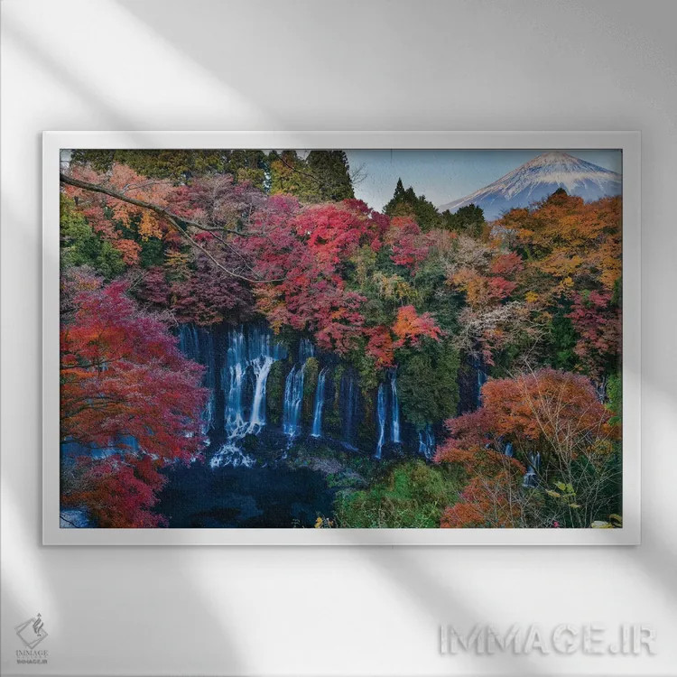 تابلو پاییز در ژاپن نه اثر دایسوکه اوئهماتسو - نمای قابدار سفید