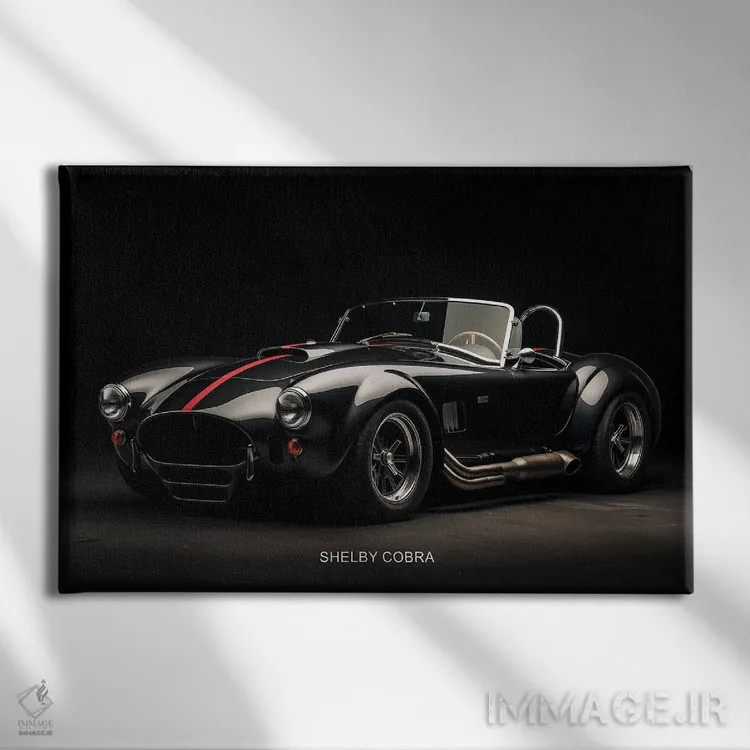 تابلو ماشین شلبی کبرا اثر دورو آرت (استودیو هنری) - نمای روبهرو روی دیوار