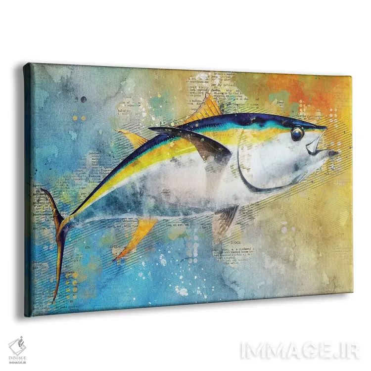 تابلو ماهی بزرگ آبی اثر دورو آرت (استودیو هنری) - نمای پرسپکتیو محصول