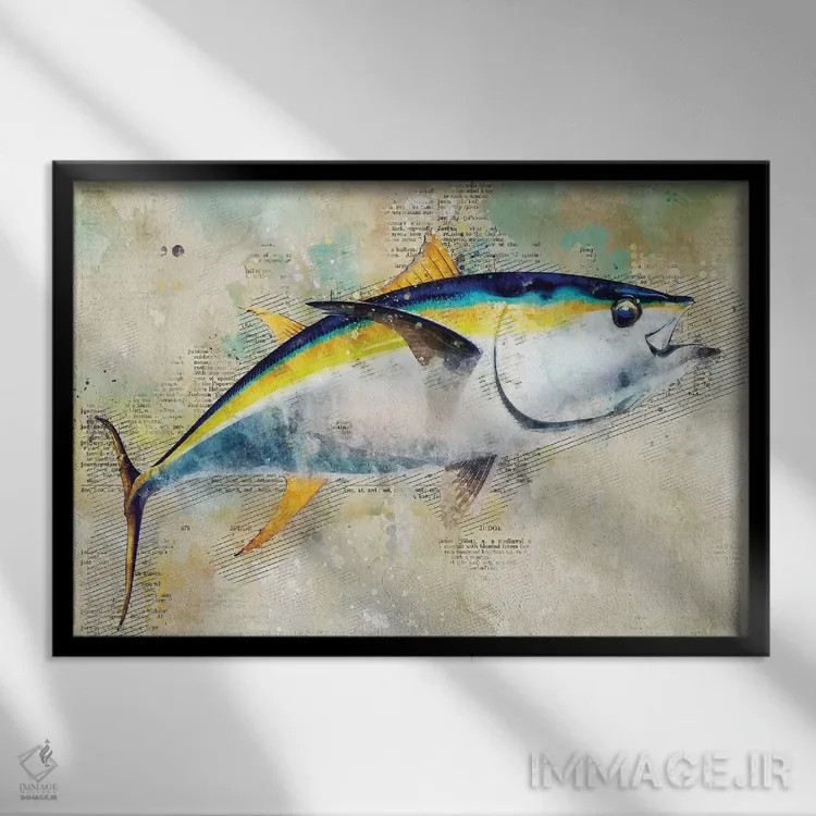 تابلو ماهی بزرگ اثر دورو آرت (استودیو هنری) - نمای قابدار مشکی