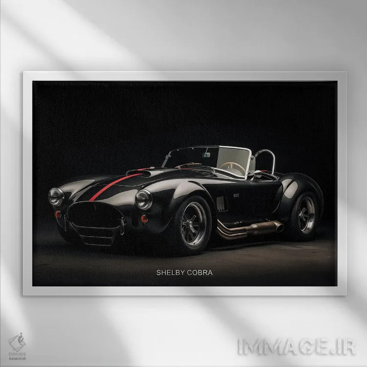 تابلو ماشین شلبی کبرا اثر دورو آرت (استودیو هنری) - نمای قابدار سفید