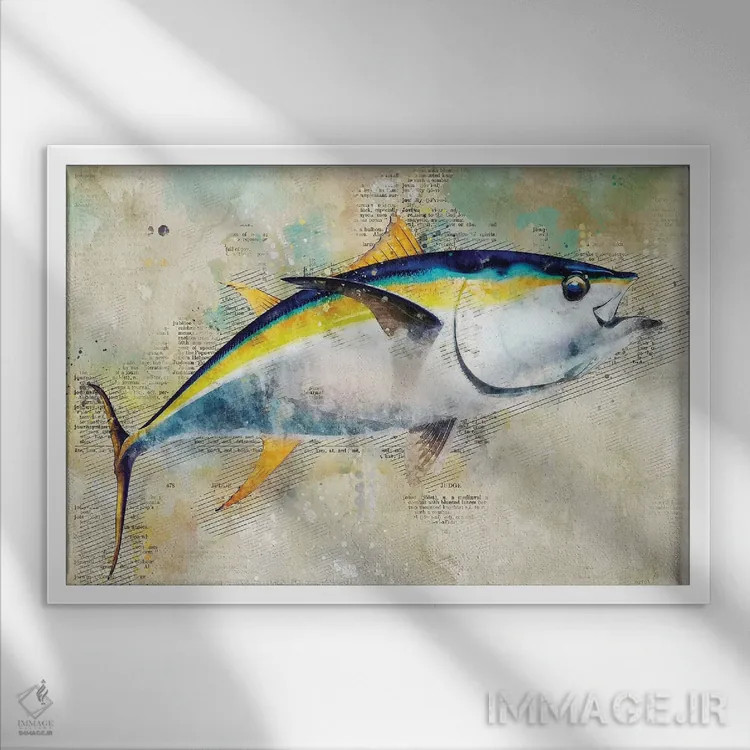 تابلو ماهی بزرگ اثر دورو آرت (استودیو هنری) - نمای قابدار سفید