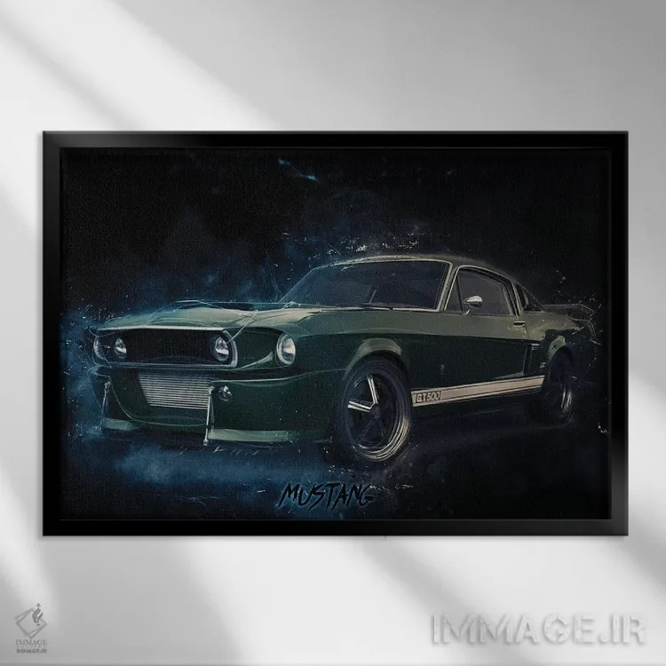 تابلو موستانگ الینور (فورد) اثر دورو آرت (استودیو هنری) - نمای قابدار مشکی