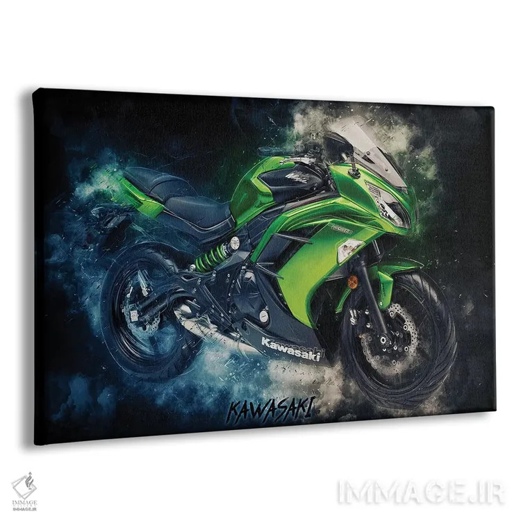تابلو کاوازاکی نینجا سبز اثر دورو آرت (استودیو هنری) - نمای پرسپکتیو محصول