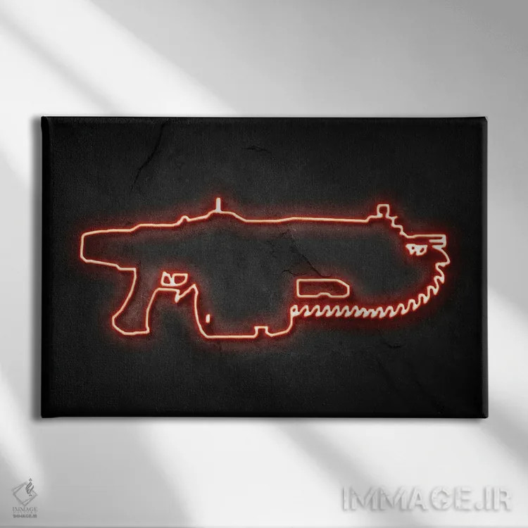 تابلو لنسر (خودرو، نئون) اثر دورو آرت (استودیو هنری) - نمای روبهرو روی دیوار