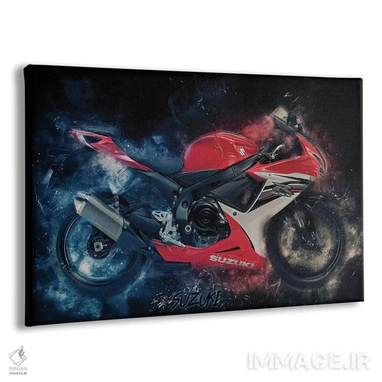 تابلو سوزوکی GSX قرمز (موتورسیکلت) اثر دورو آرت (استودیو هنری) - نمای پرسپکتیو محصول