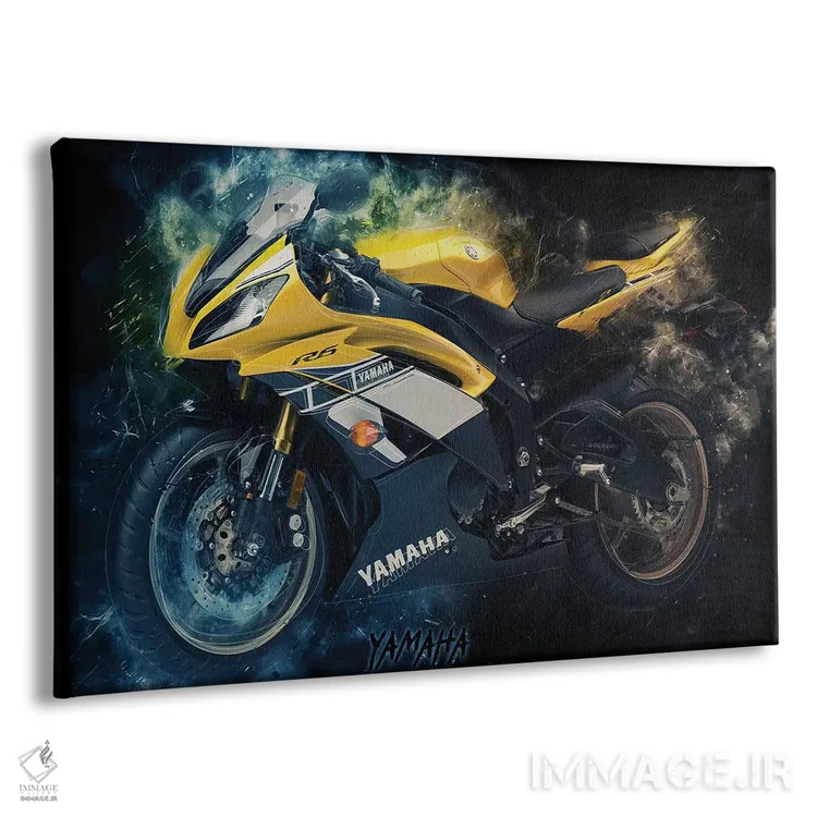 تابلو یاماها R6 (موتورسیکلت) اثر دورو آرت (استودیو هنری) - نمای پرسپکتیو محصول