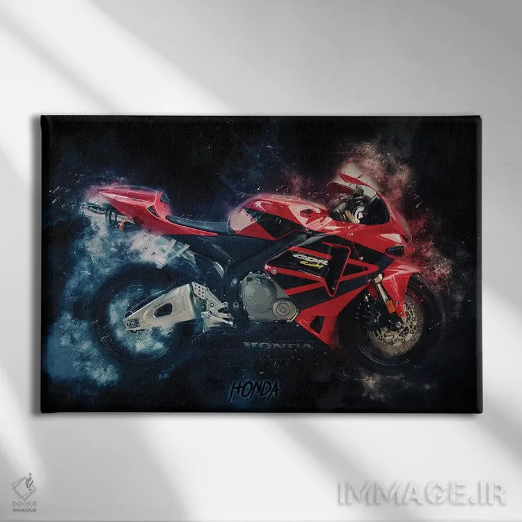 تابلو هوندا CBR (موتورسیکلت) اثر دورو آرت (استودیو هنری) - نمای روبهرو روی دیوار