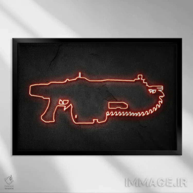 تابلو لنسر (خودرو، نئون) اثر دورو آرت (استودیو هنری) - نمای قابدار مشکی