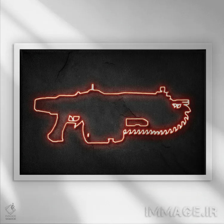 تابلو لنسر (خودرو، نئون) اثر دورو آرت (استودیو هنری) - نمای قابدار سفید