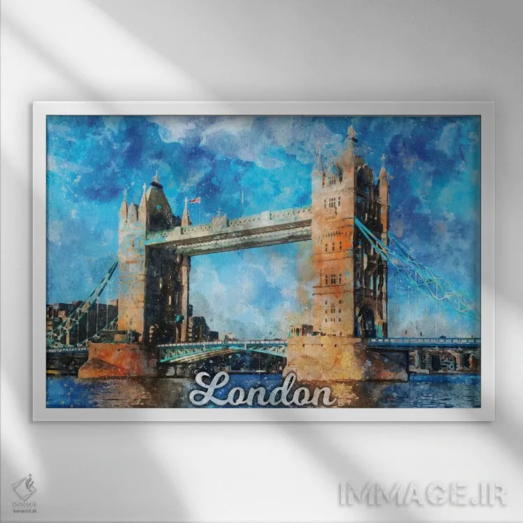 تابلو لندن اثر دورو آرت (استودیو هنری) - نمای قابدار سفید