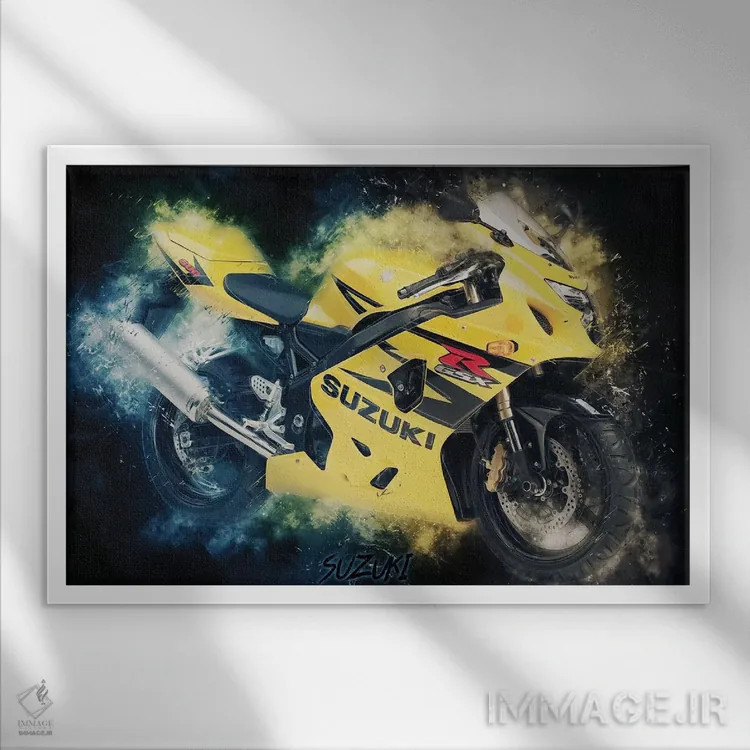 تابلو سوزوکی GSX (موتورسیکلت) اثر دورو آرت (استودیو هنری) - نمای قابدار سفید