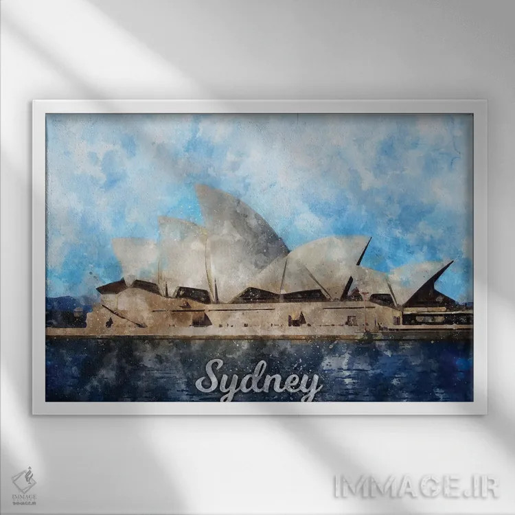 تابلو سیدنی اثر دورو آرت (استودیو هنری) - نمای قابدار سفید