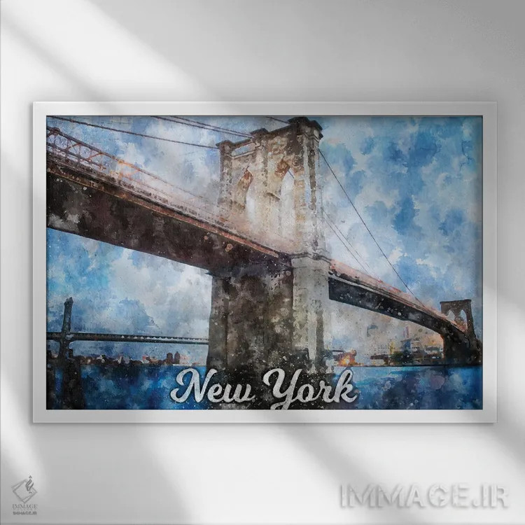 تابلو نیویورک اثر دورو آرت (استودیو هنری) - نمای قابدار سفید