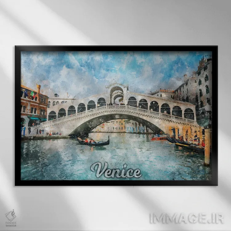 تابلو ونیز اثر دورو آرت (استودیو هنری) - نمای قابدار مشکی