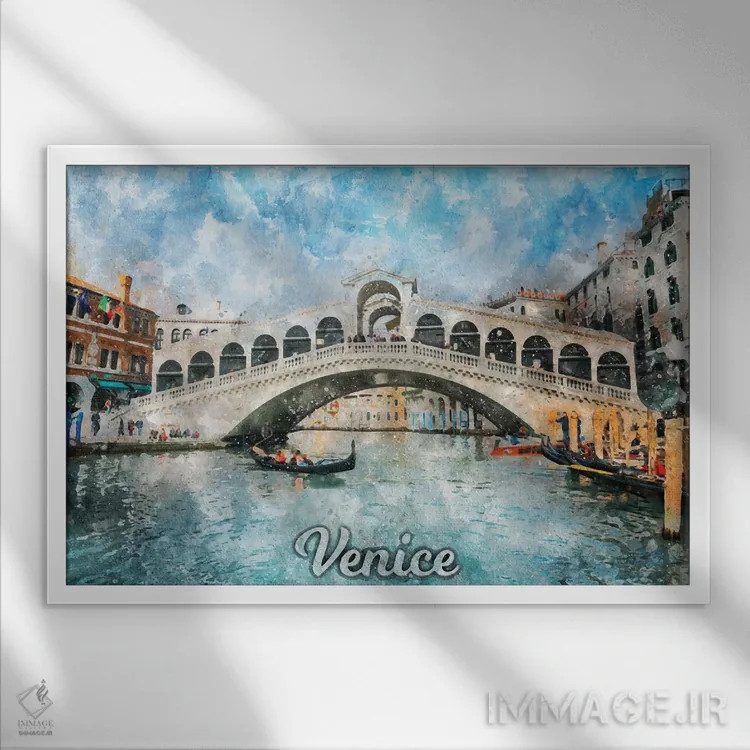 تابلو ونیز اثر دورو آرت (استودیو هنری) - نمای قابدار سفید