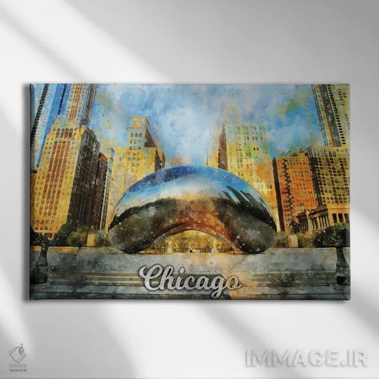 تابلو شیکاگو اثر دورو آرت (استودیو هنری) - نمای روبهرو روی دیوار