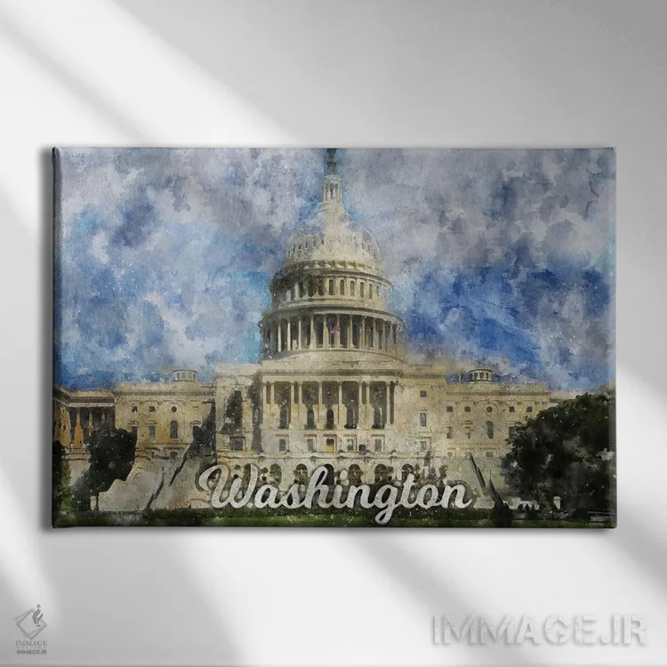 تابلو واشینگتن اثر دورو آرت (استودیو هنری) - نمای روبهرو روی دیوار