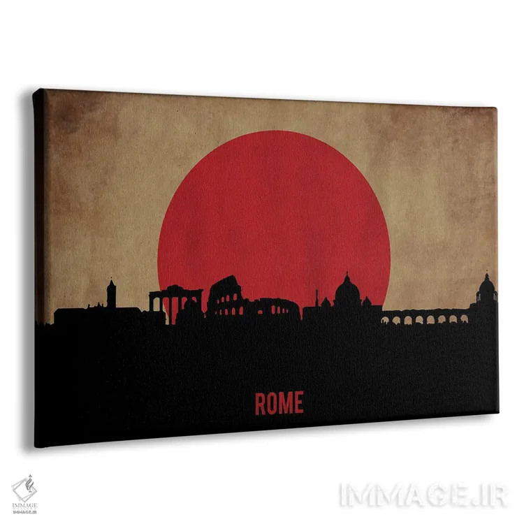تابلو منظرهٔ شهری رم (اسکایلاین) اثر دورو آرت (استودیو هنری) - نمای پرسپکتیو محصول