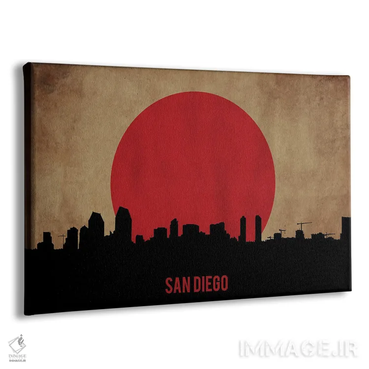 تابلو منظرهٔ شهری سندیگو (اسکایلاین) اثر دورو آرت (استودیو هنری) - نمای پرسپکتیو محصول