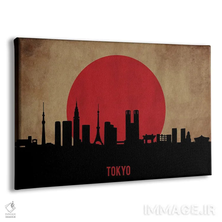 تابلو منظرهٔ شهری توکیو (اسکایلاین) اثر دورو آرت (استودیو هنری) - نمای پرسپکتیو محصول