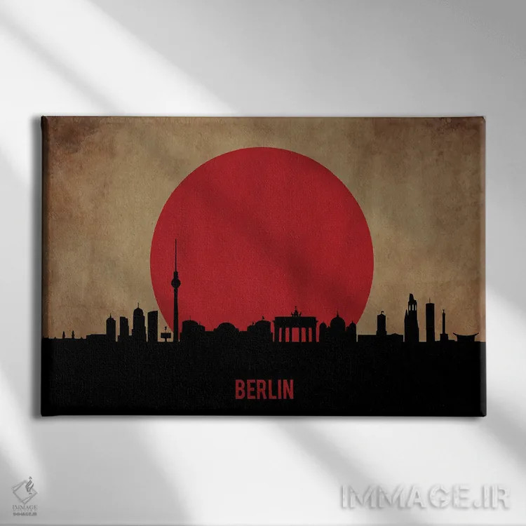 تابلو منظرهٔ شهری برلین (اسکایلاین) اثر دورو آرت (استودیو هنری) - نمای روبهرو روی دیوار