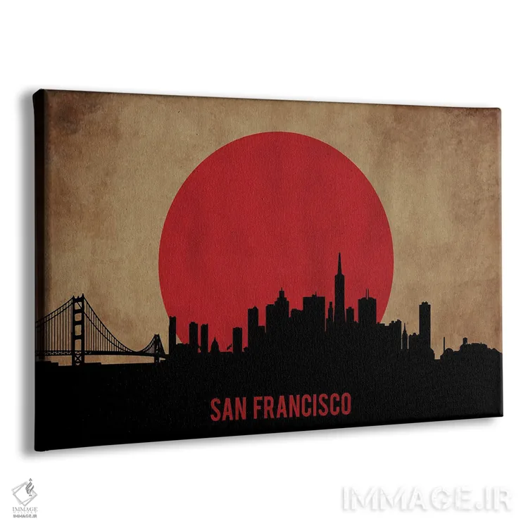 تابلو منظرهٔ شهری سان فرانسیسکو (اسکایلاین) اثر دورو آرت (استودیو هنری) - نمای پرسپکتیو محصول
