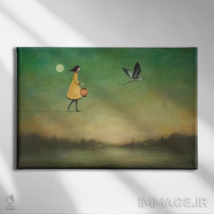 تابلو ماجراجویی ماه آبی اثر دوی هوین - نمای روبهرو روی دیوار