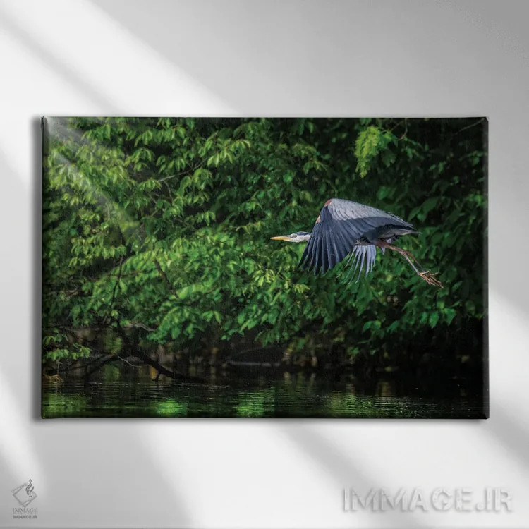 تابلو آبی بزرگ در سبز اثر دیوید گارباورر - نمای روبهرو روی دیوار