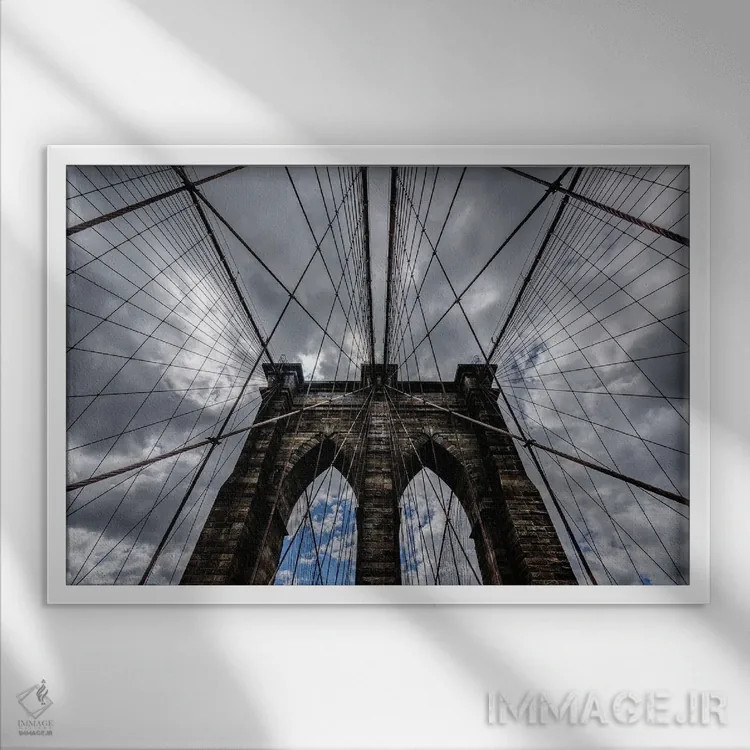 تابلو خطوط بروکلین اثر دیوید گارباورر - نمای قابدار سفید